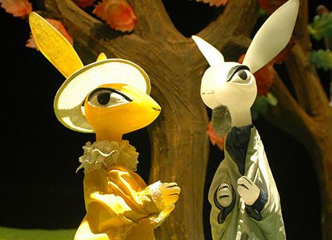 La série en résine bio de Lapins carottes (2004)